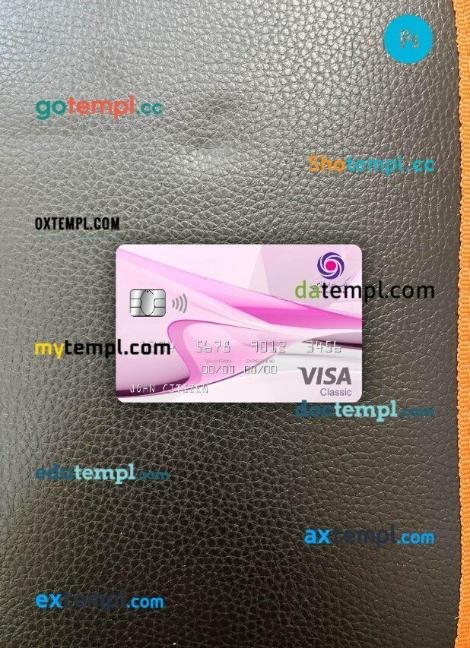 Iran Zamin Bank visa classic card PSD scan and photo-realistic snapshot, 2 in 1