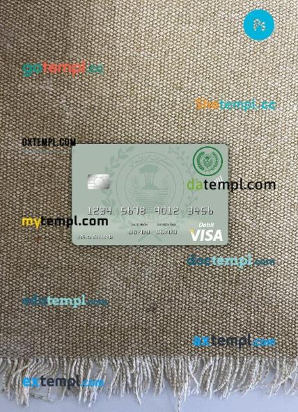 Iraq Rafidain bank visa classic card PSD scan and photo-realistic snapshot, 2 in 1, version 2