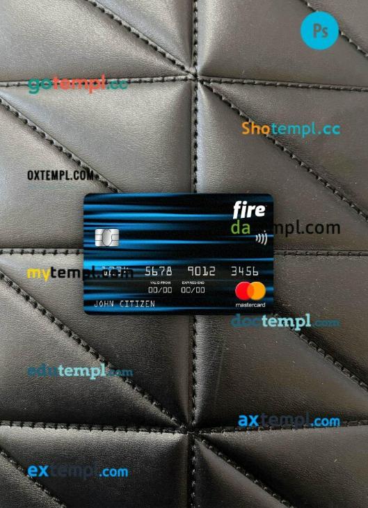 Ireland Fire Financial bank mastercard PSD scan and photo taken image, 2 in 1