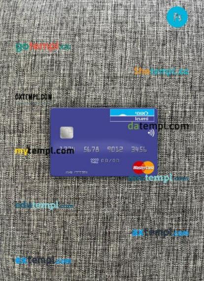 Israel Bank Leumi mastercard PSD scan and photo taken image, 2 in 1