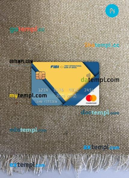 Israel First International Bank mastercard PSD scan and photo taken image, 2 in 1