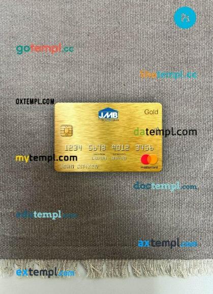 Jamaica Mortgage bank mastercard gold PSD scan and photo taken image, 2 in 1