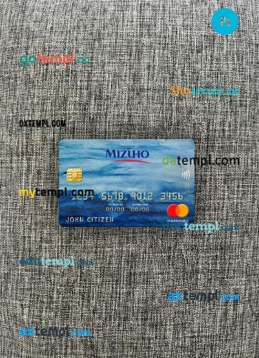 Japan Mizuho bank mastercard PSD scan and photo taken image, 2 in 1