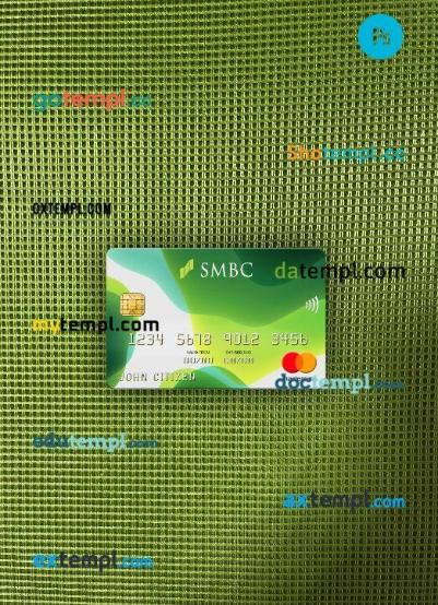 Japan Sumitomo Mitsui Banking Corporation (SMBC) bank mastercard PSD scan and photo taken image, 2 in 1