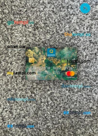 Kazakhstan Qazkom bank JCB bank mastercard PSD scan and photo taken image, 2 in 1