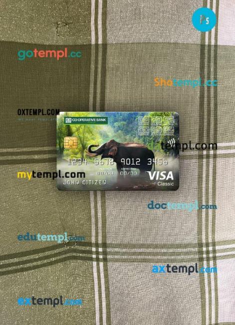 Kenya Co-operative Bank visa classic card PSD scan and photo-realistic snapshot, 2 in 1
