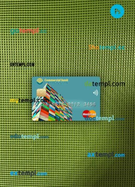Kyrgyzstan Commercial Bank KYRGYZSTAN mastercard PSD scan and photo taken image, 2 in 1