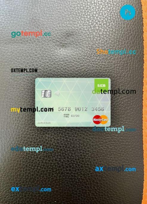 Latvia SEB Bank mastercard PSD scan and photo taken image, 2 in 1