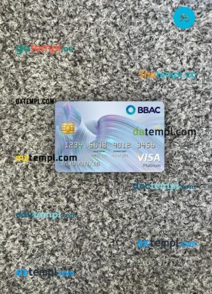 Lebanon BBAC visa platinum card PSD scan and photo-realistic snapshot, 2 in 1