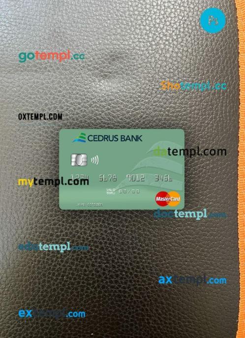 Lebanon Cedrus Bank mastercard PSD scan and photo taken image, 2 in 1