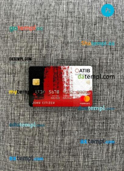 Libya Assaray (ATIB) bank mastercard PSD scan and photo taken image, 2 in 1