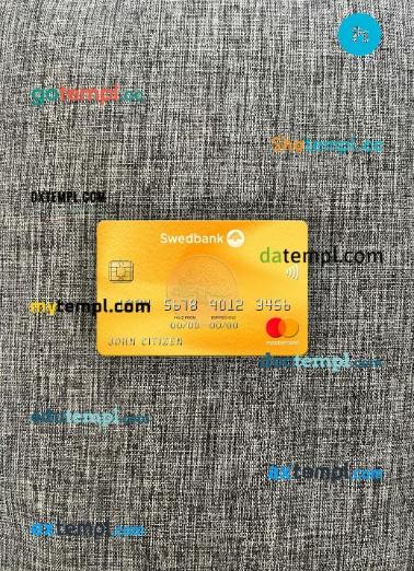 Lithuania Swedbank visa electron card PSD scan and photo-realistic snapshot, 2 in 1