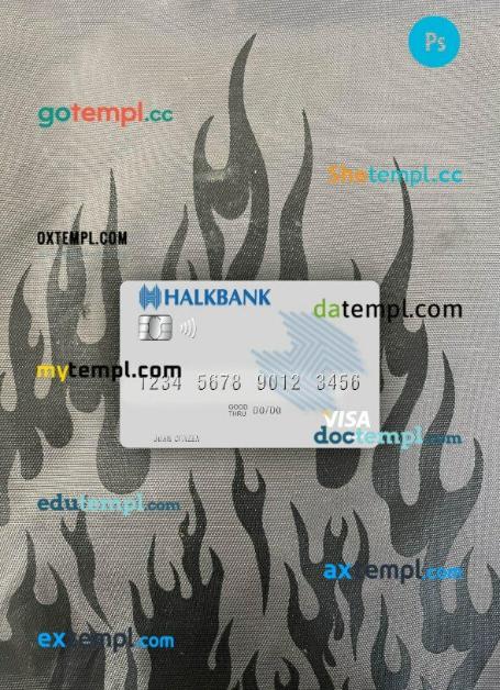 Macedonia Halkbank AD Skopje visa debit card PSD scan and photo-realistic snapshot, 2 in 1