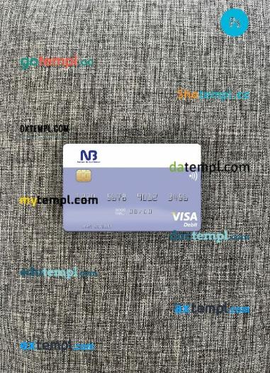 Malawi National Bank of Malawi visa debit card PSD scan and photo-realistic snapshot, 2 in 1