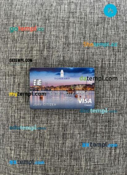 Malta Lombard Bank visa classic card PSD scan and photo-realistic snapshot, 2 in 1