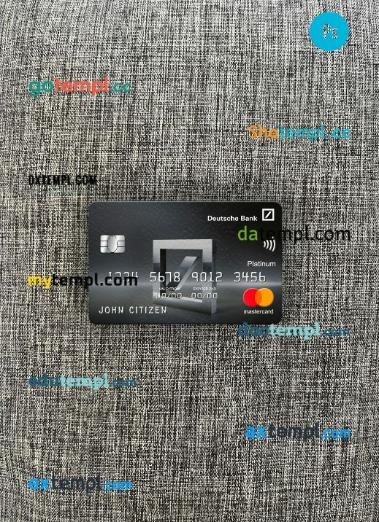 Mexico Deutsche bank mastercard platinum PSD scan and photo taken image, 2 in 1