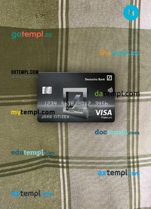 Mexico Deutsche bank visa platinum card PSD scan and photo-realistic snapshot, 2 in 1