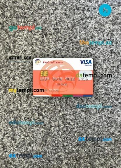 Moldova ProCredit Bank Visa Electron PSD scan and photo-realistic snapshot, 2 in 1, version 1