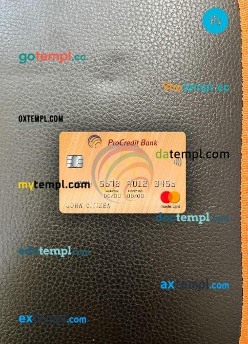 Moldova ProCredit Bank mastercard mastercard PSD scan and photo taken image, 2 in 1, version 2