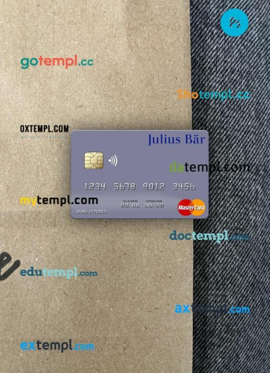 Monaco Julius Bär & Co. AG Bank mastercard PSD scan and photo taken image, 2 in 1