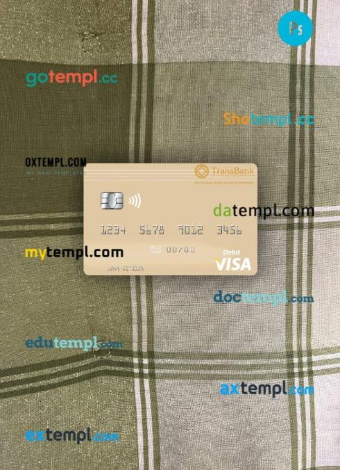 Mongolia TransBank of Mongolia visa debit card PSD scan and photo-realistic snapshot, 2 in 1