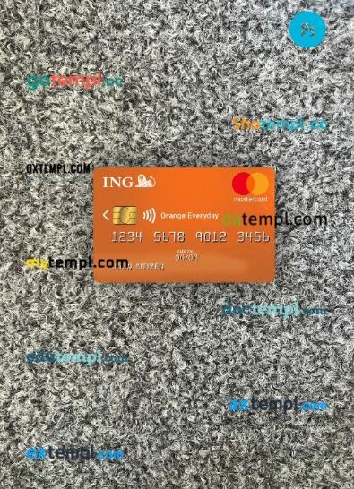 Netherlands ING Orange MasterCard PSD scan and photo taken image, 2 in 1