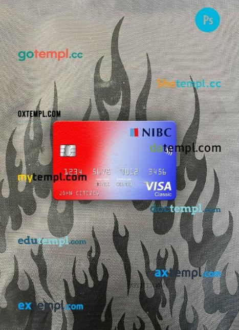 Netherlands NIBC Bank visa classic card PSD scan and photo-realistic snapshot, 2 in 1