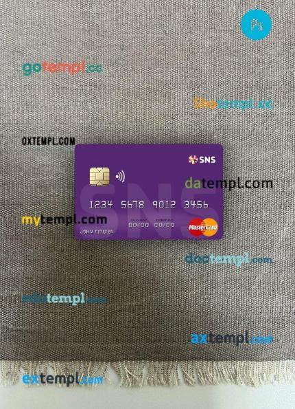 Netherlands SNS Bank mastercard PSD scan and photo taken image, 2 in 1