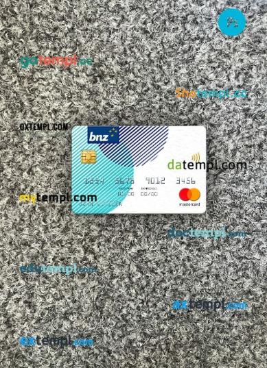 New Zealand BNZ Greymouth Bank mastercard PSD scan and photo taken image, 2 in 1