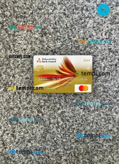 Oman Bank Muscat bank mastercard gold PSD scan and photo taken image, 2 in 1