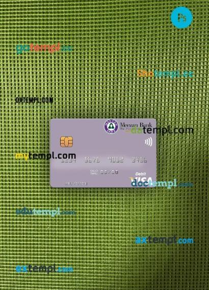 Pakistan Meezan Bank Limited visa debit card PSD scan and photo-realistic snapshot, 2 in 1