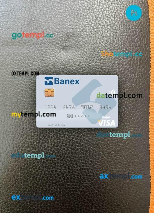Peru Banco Banex visa debit card PSD scan and photo-realistic snapshot, 2 in 1