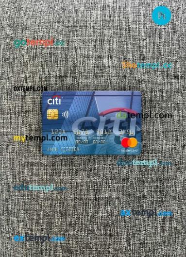 Peru Citibank mastercard PSD scan and photo taken image, 2 in 1