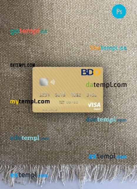 Philippines Banco de Oro visa debit card PSD scan and photo-realistic snapshot, 2 in 1