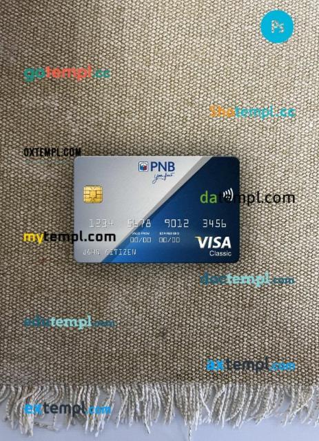 Philippines National Bank (PNB) visa classic card PSD scan and photo-realistic snapshot, 2 in 1