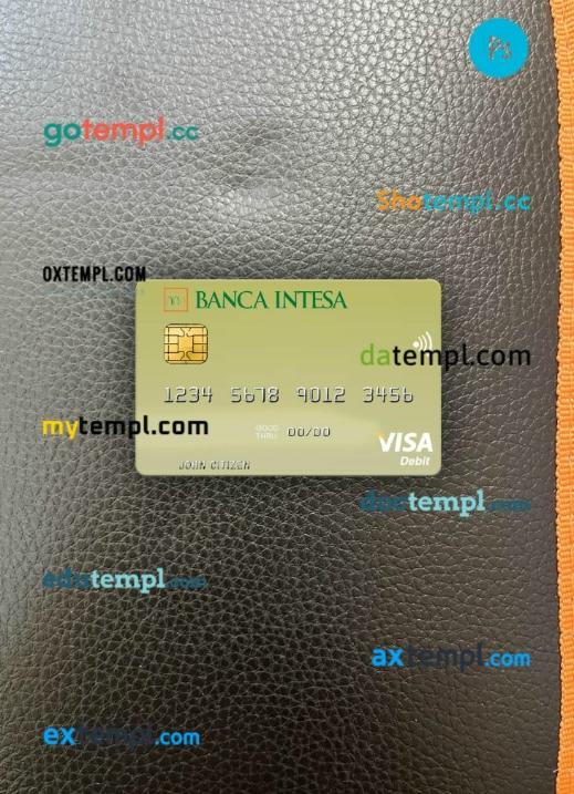 Poland Banca Intesa visa debit card PSD scan and photo-realistic snapshot, 2 in 1
