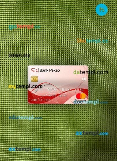 Poland Bank Pekao S.A bank mastercard PSD scan and photo taken image, 2 in 1