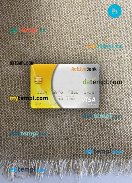 Portugal Activobank visa electron card PSD scan and photo-realistic snapshot, 2 in 1