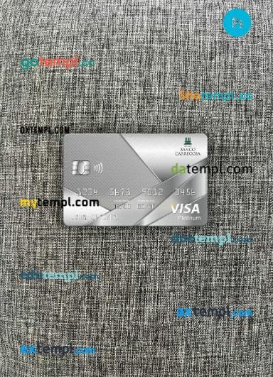 Portugal Banco Carregosa bank visa platinum card PSD scan and photo-realistic snapshot, 2 in 1