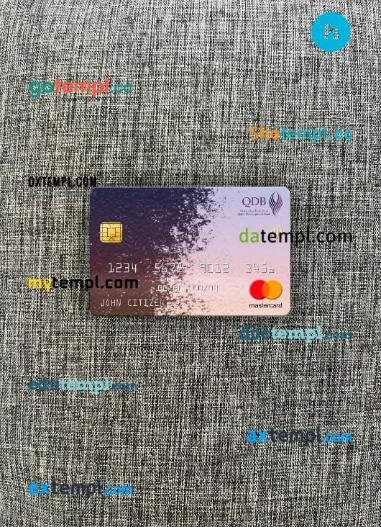 Qatar Development Bank mastercard PSD scan and photo taken image, 2 in 1