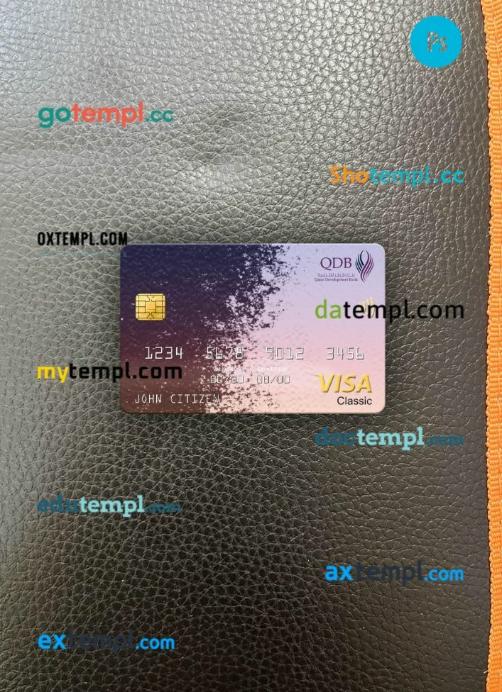 Qatar Development Bank visa classic card PSD scan and photo-realistic snapshot, 2 in 1