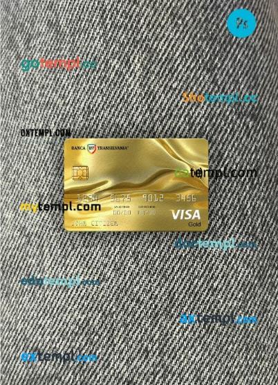 Romania Banca Transilvania bank visa gold card PSD scan and photo-realistic snapshot, 2 in 1