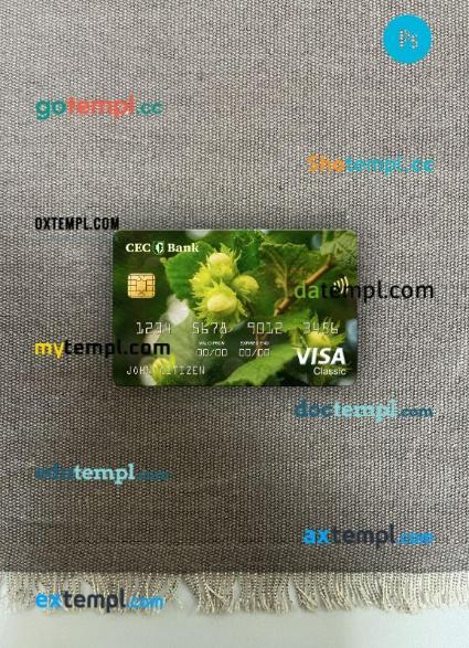 Romania CEC Bank visa classic card PSD scan and photo-realistic snapshot, 2 in 1