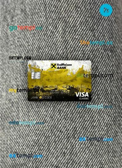 Romania Raiffeisen bank visa classic card PSD scan and photo-realistic snapshot, 2 in 1