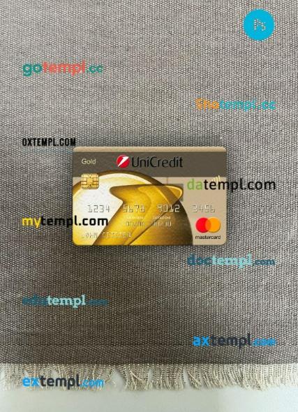 Romania UniCredit Bank mastercard gold PSD scan and photo taken image, 2 in 1