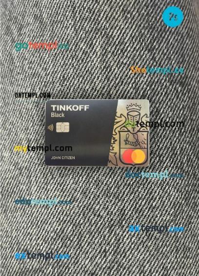 Russia Tinkoff bank mastercard PSD scan and photo taken image, 2 in 1