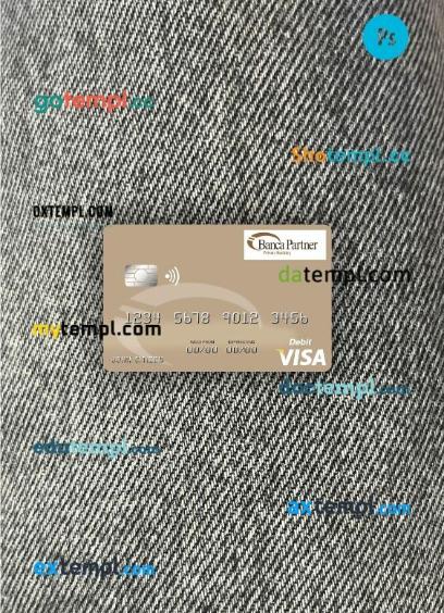 San Marino Banca Partner visa debit card PSD scan and photo-realistic snapshot, 2 in 1