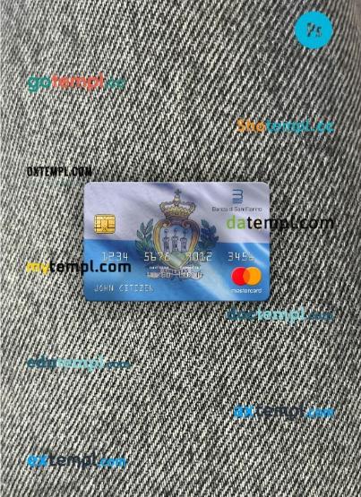 San Marino Banca di San Marino bank mastercard PSD scan and photo taken image, 2 in 1