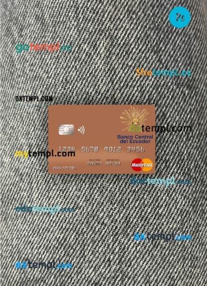 Sao Tome and Principe Banco Ecuador mastercard PSD scan and photo taken image, 2 in 1
