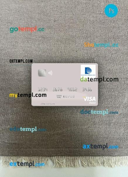 Senegal The International Commercial Bank visa debit card PSD scan and photo-realistic snapshot, 2 in 1
